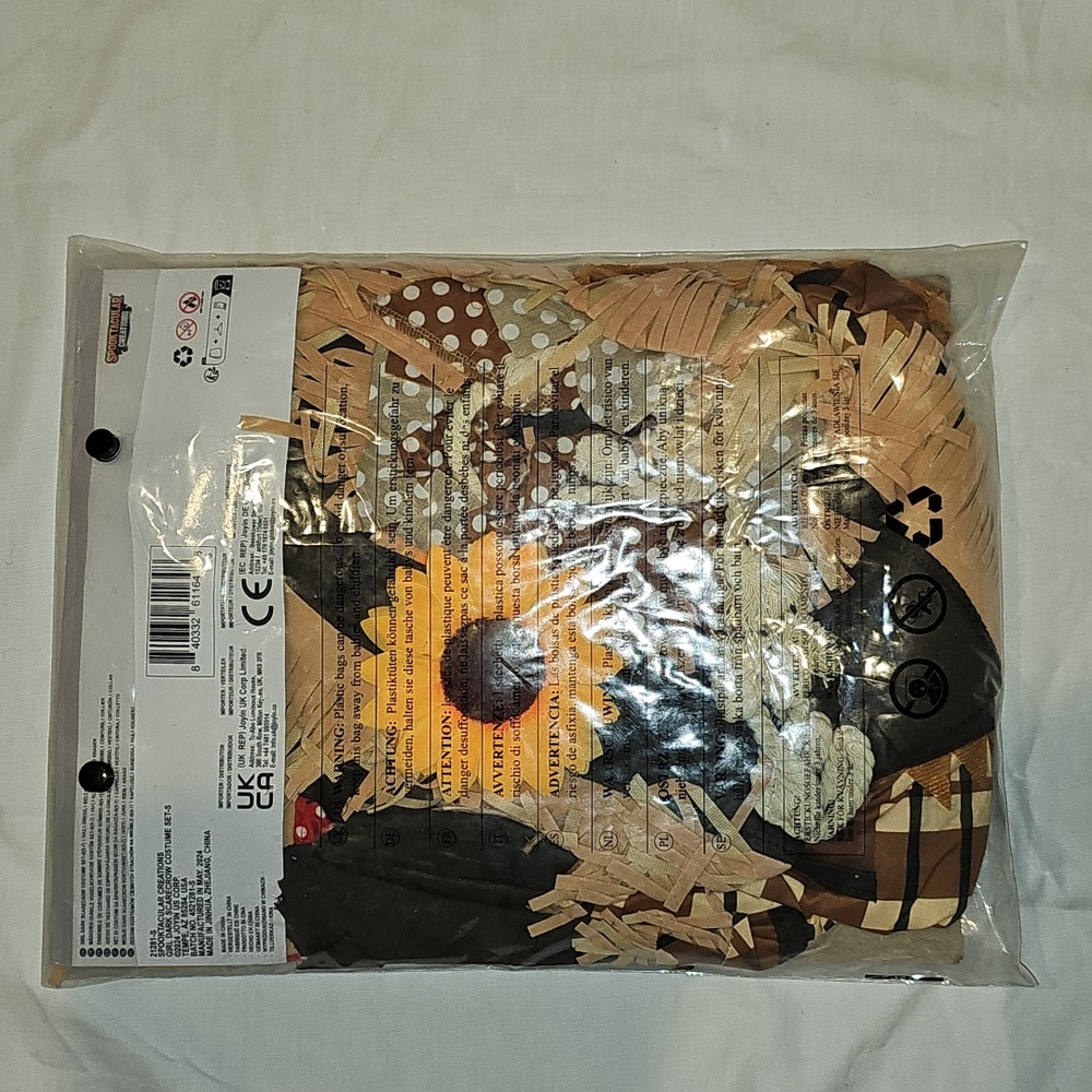 Spooktacular Creations Halloween Sunflower Scarecrow Costume Girls Size Small - Picture 3 of 16